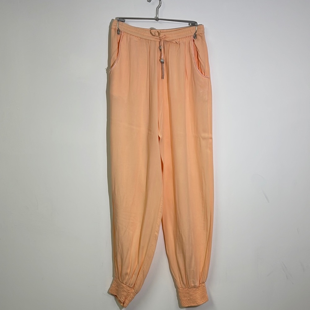Skeini Orange Jogger Draw String Pants Size L - image 1
